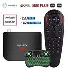 Новейшая Смарт ТВ-приставка M8S PLUS DVB 4K Android 9,0 DVB-T2T DVB-S2S, спутниковый комбинированный Amlogic S905X2, четырехъядерный Wi-Fi, ТВ-приставка
