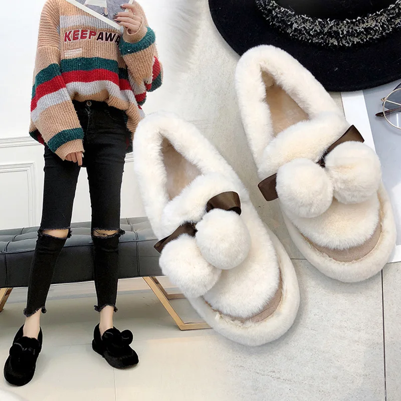 Ботильоны женские зимние теплые ботинки для снежной погоды на платформе женская