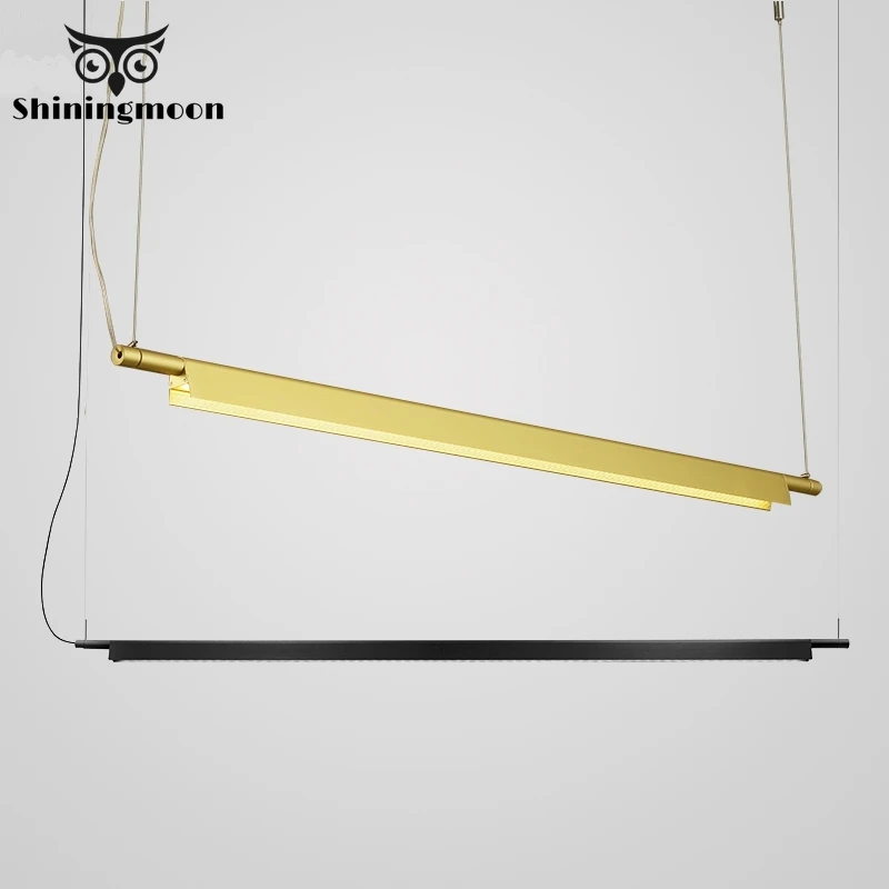 Все Медные подвесные светильники офисные Длинные лампы для еды учебы столовой Led