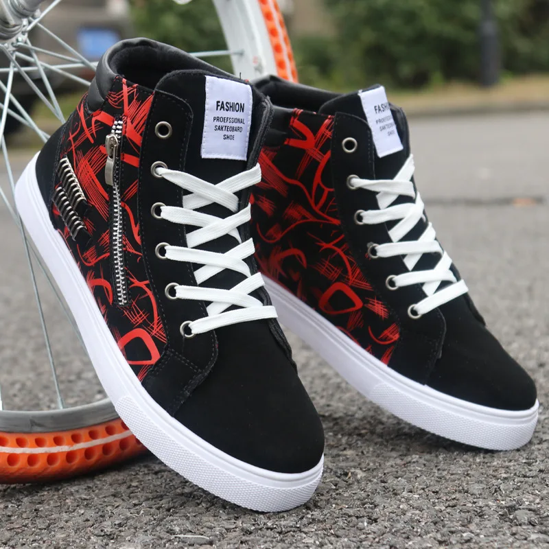

Winter Boots Men High-top Sneakers Winter Shoes Men Cotton Hip hop Casual Shoes 2020 Fashion Lace-up Side zipper Ankle Boots896