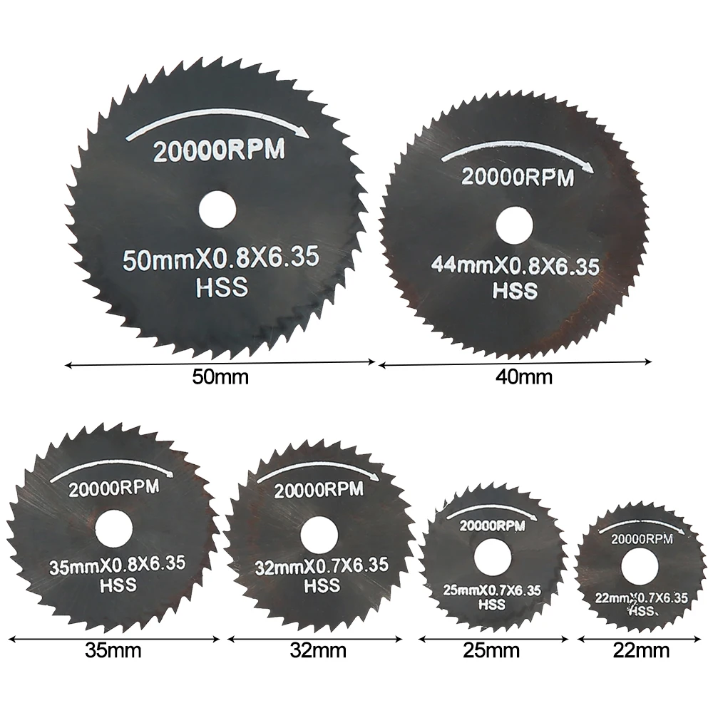 

8pcs Mini HSS Circular Saw Blades Rotary Tool for Metal Cutter Power Tool Cutting Discs Drill Mandrel for Wood Cutting Kit
