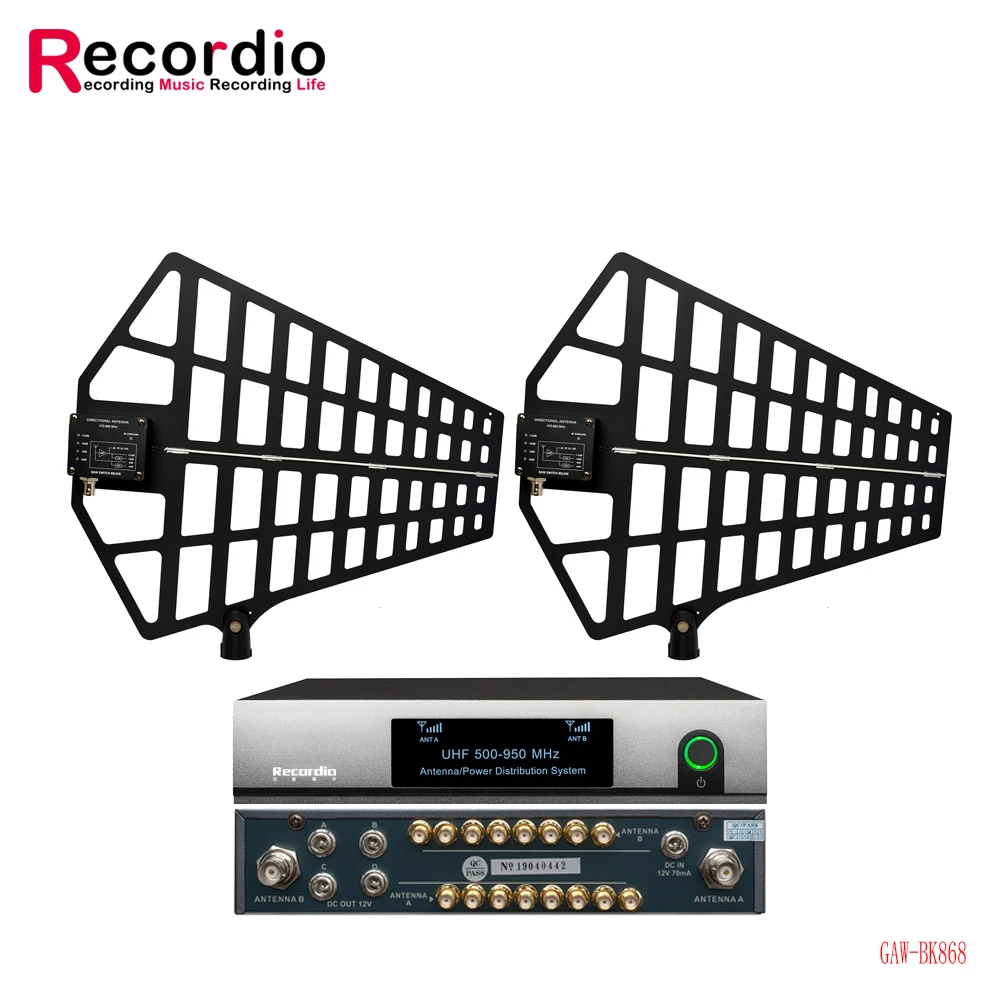 

AW-BK868 Directional Antenna Mic Splitter Collector Antenna Distributor Amplifier for 8 Sets Wireless Microphone System