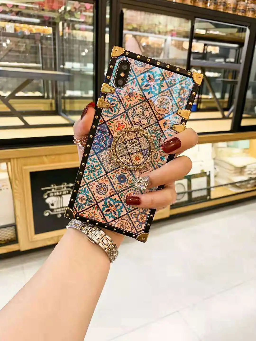 Роскошный чехол в богемном этническом стиле для iPhone 6, 6s, 7, 8 Plus, xr, xs, max, x, квадратный, Blu-ray, мягкий силиконовый чехол для телефона samsung