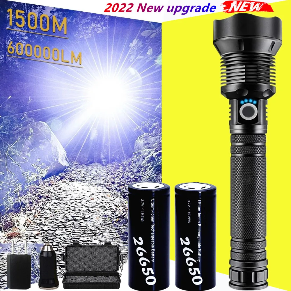 

Most Powerful LED Flashlight XLamp XHP70.6 USB Zoomable 3 modes Torch XHP70 XHP50 18650 26650 Rechargeable Battery Flashlight