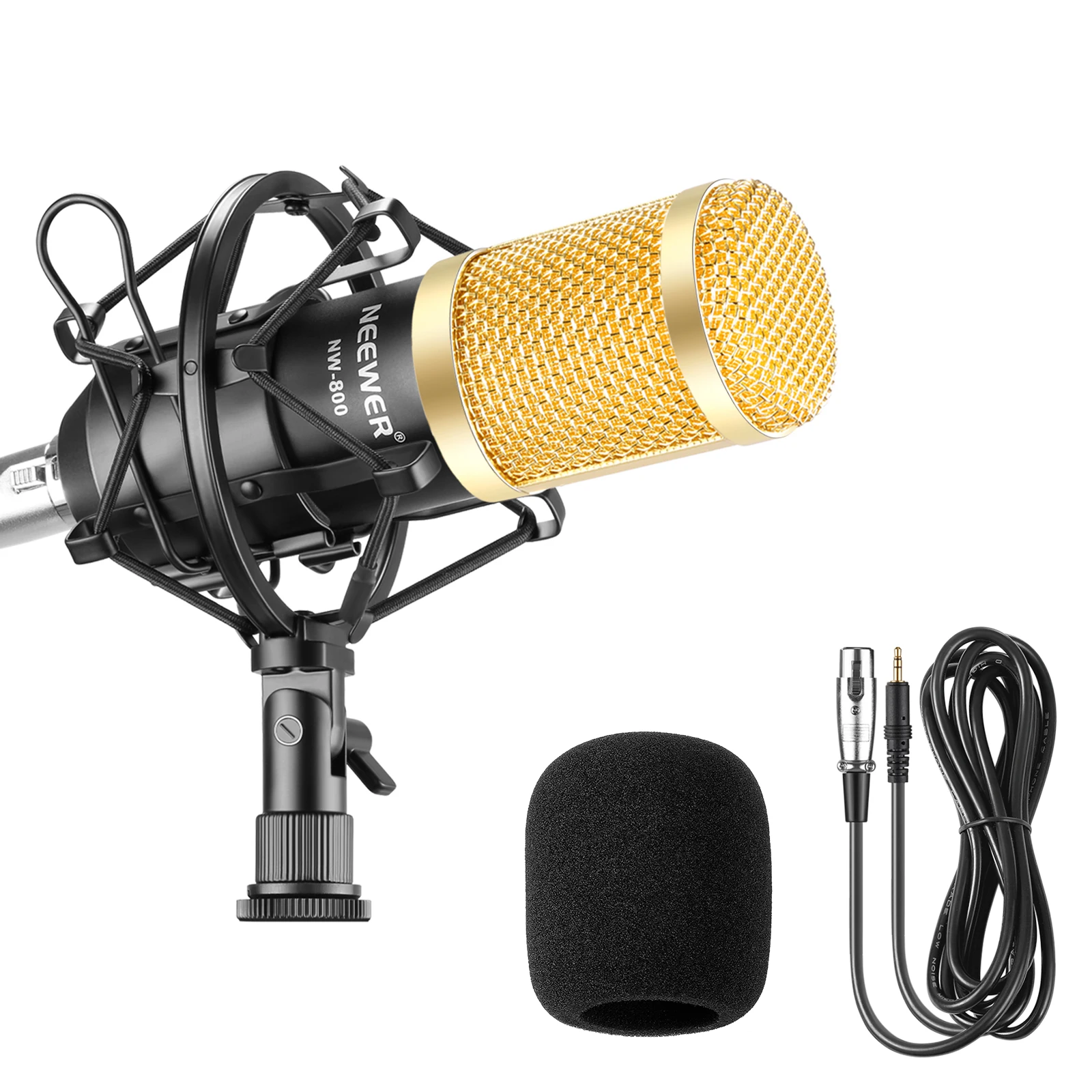 

Neewer NW800 Microphone Set Including: NW-800 Professional Condenser Microphone+Shock Mount+Foam Cap+Microphone Power Cable