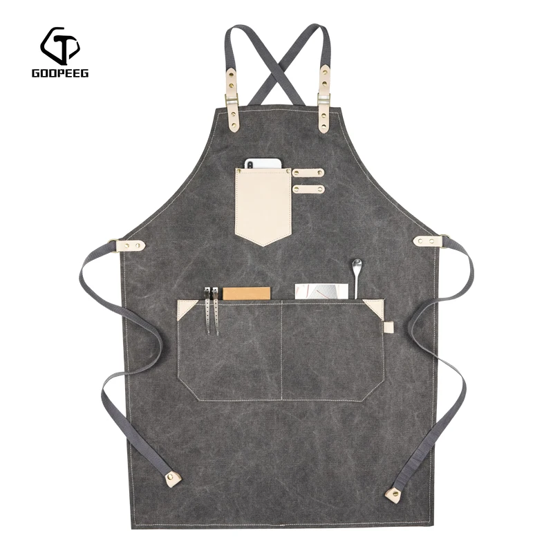 Гопэг холщовый фартук изготовление на заказ рабочая одежда печать логотипа
