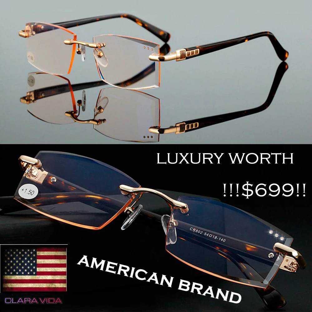 

CLARAVIDA Royal Luxury Men women unisex diamond cutted stylerish commercial dignity special reading glasses+1 +1.5 +2 +2.5 +3