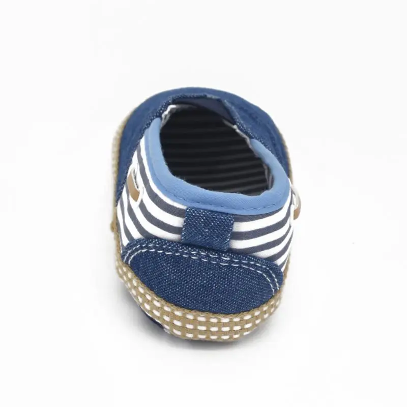 

Baby Denim Striped First Walker Infant Soft Sole Casual Slip-On Toddler Shoes