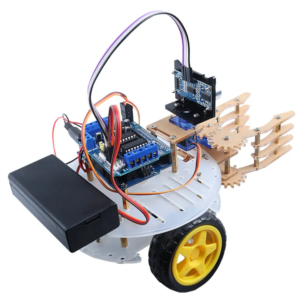 Multifunction Acrylic manipulator Robot Car For UNO R3 With G90 Servo IR wireless control Kids Programable Kit for Arduino | Электроника