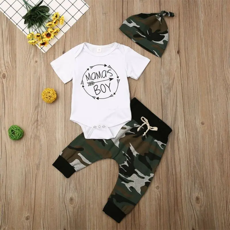 Pudcoco Brand New Newborn Toddler Baby Girl Boy Romper Tops Camo Print Pants Home Outfit Set Clothes | Детская одежда и обувь