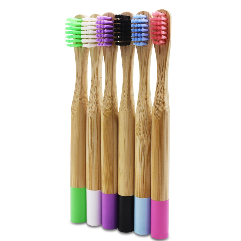 Детская зубная щетка детская бамбуковая цветная ручная Экологичная случайные