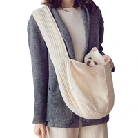 handmade pet dog carrier outdoor travel handbag canvas single shoulder bag sling comfort travel tote shoulder bag breathable