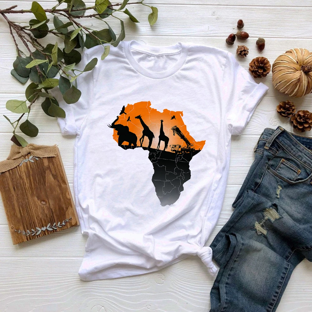 Новинка Милая женская футболка MUMOU в стиле Харадзюку с изображением жирафа |