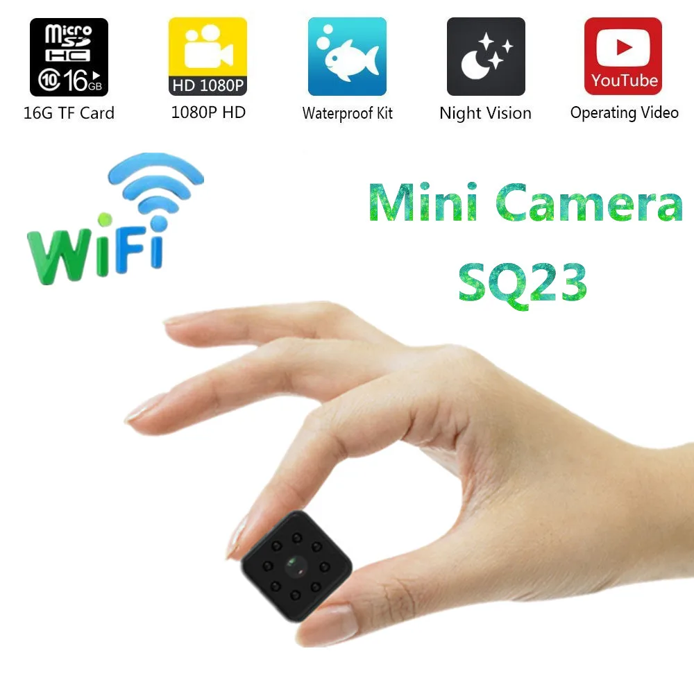 Мини камера SQ23 HD с поддержкой Wi Fi 1080P ночного видения|Компактные видеокамеры| |