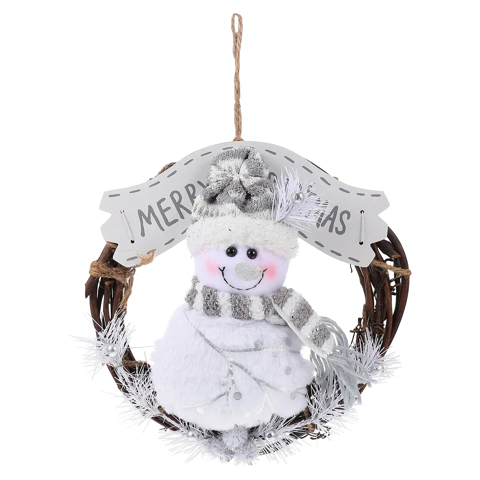 

1 Pc Xmas Welcome Wreath Wall Pendant Celebration Hanging Garland Xmas Decor