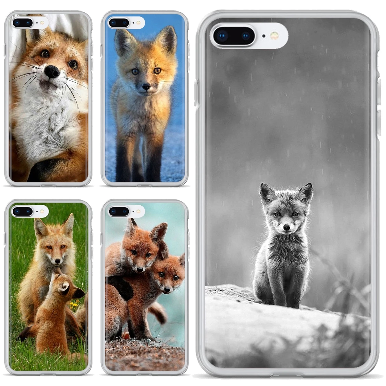 Мягкий чехол из ТПУ с рисунком детских Лис и красной розовой лисой для iPhone iPod Touch 11