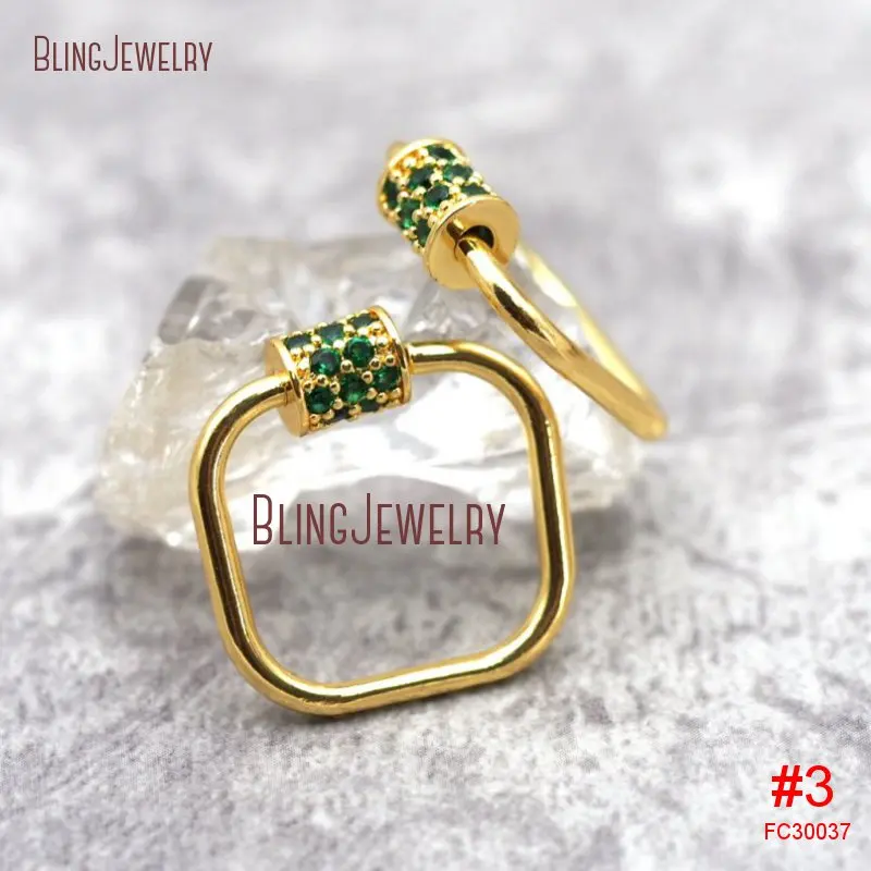 Золотой замок квадратный винтовой с карабином 20 мм FC30040