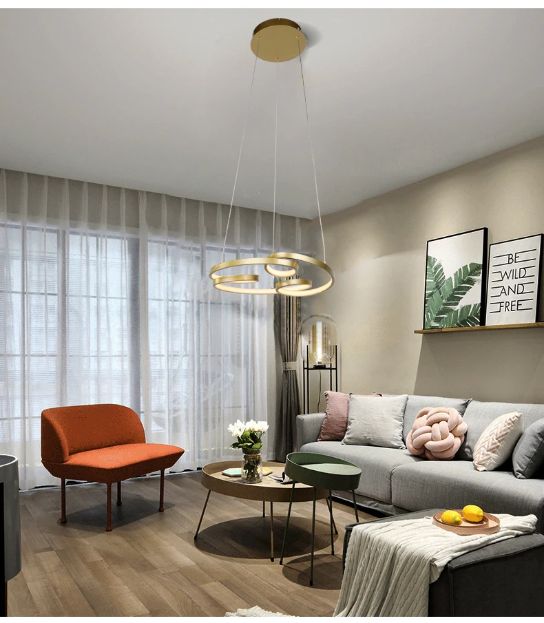 Новый дизайн декоративное кольцо современная светодиодная Подвесная лампа