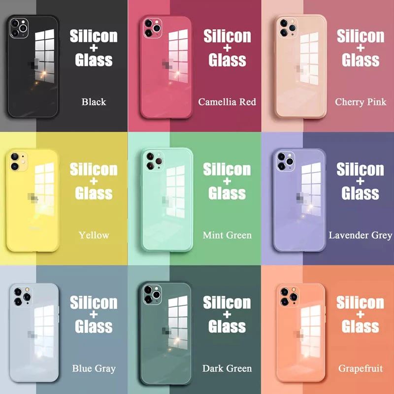 

Liquid Glass phone Case For iPhone 12 11 Pro X XS Max XR SE2 7 8 Plus Scratch-Resistant Anti-Fall Colorful Back Cover Protective