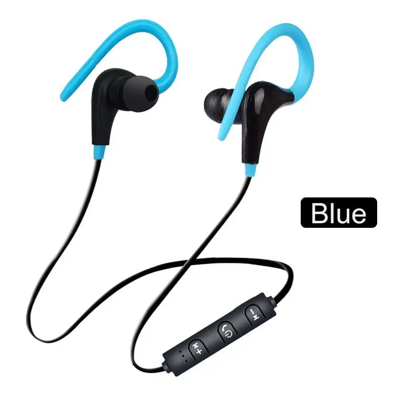 Синий Беспроводная Bluetooth гарнитура спортивные беговые стерео наушники с микрофоном шумоподавления наушники для Xiaomi Oppo Iphone Xr - Цвет: Синий
