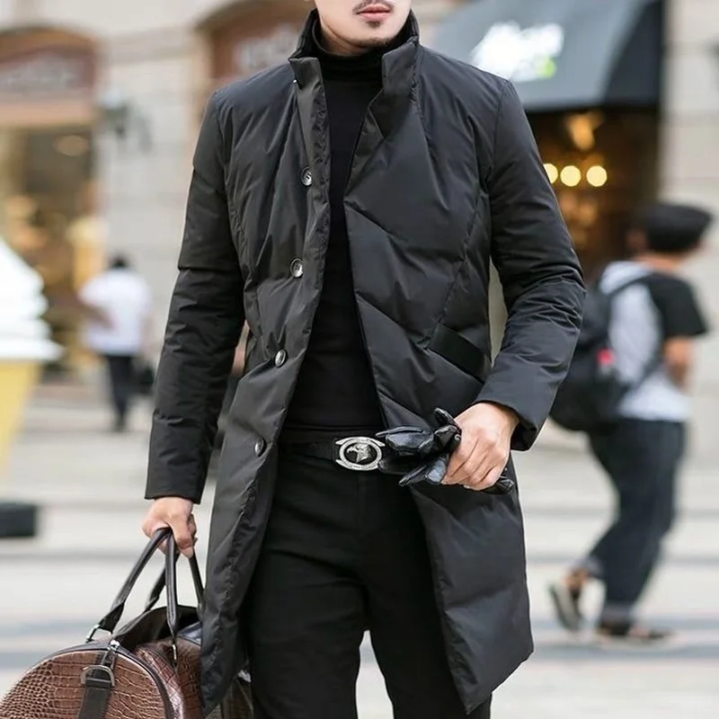 Parkas Men's Cotton Winter Korean Style Fashion Suit Mid-length Stand-up Collar Warm Youth Jacket Men Clothing  Winter Jacket