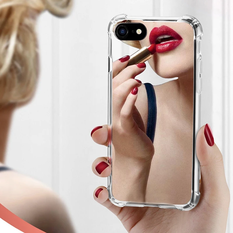 Зеркальный Мягкий силиконовый чехол для телефона iphone 5 se 5s 6 6s 7 8 plus x xs max xr