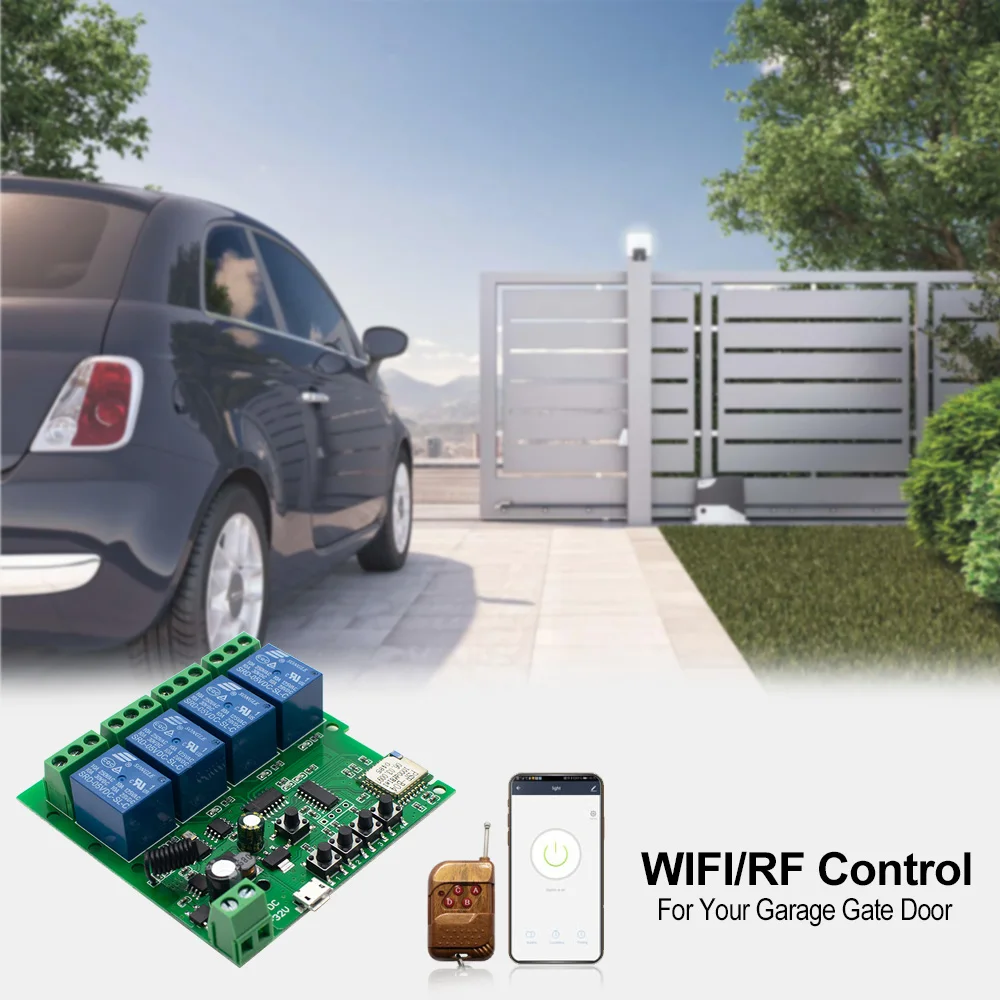 DC 7V-32V 220V 4 Channel Wifi Relay Module Wireless Remote Control Switch Jog Self-Lock Phone APP For Smart Home 12V 24V | Безопасность