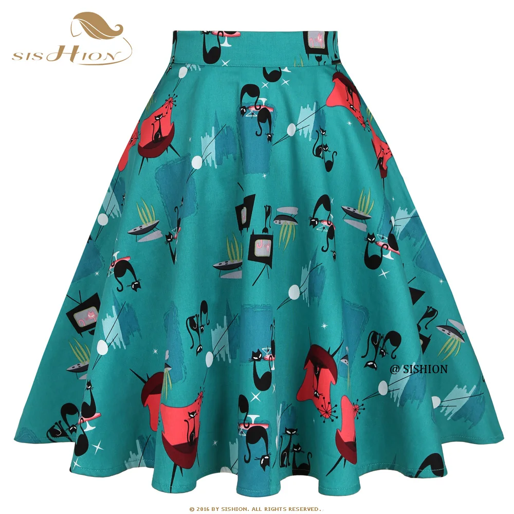 

SISHION Cats Printed Y2K Harajuku Jupe Skirt VD0020 Women Summer 2021 High Waist Cotton Vintage Falda Tennis Gothic Goth Skirt