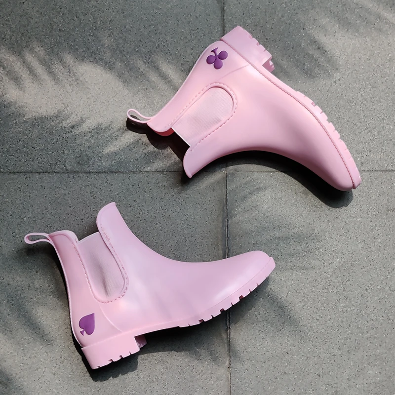 Резиновые сапоги женские Ботильоны с нескользящей подошвой Модные резиновые