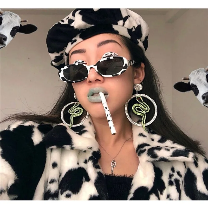 

2021 Cute Sexy Ladies Cat Eye Sunglasses Women Vintage Brand Cows Sun Glasses For Female Leopard Glasses UV400