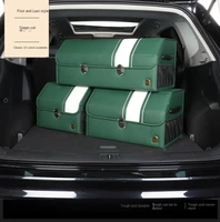 green car trunk storage organizer with lid portable anti slip car stitching colors organizer car accessories interior part