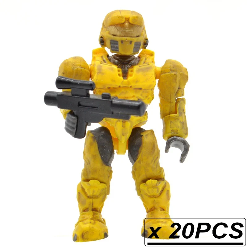 20pcs MB48 20 шт./лот Halo Warriors Wars игры Монстры люди ковенанты Спартанские пистолеты строительные блоки кирпичи игрушки для детей - Цвет: 20pcs MB48