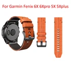Ремешок для часов Garmin Fenix 6X pro 6X 5X 5X plus Fenix 3, кожаный, 26 мм