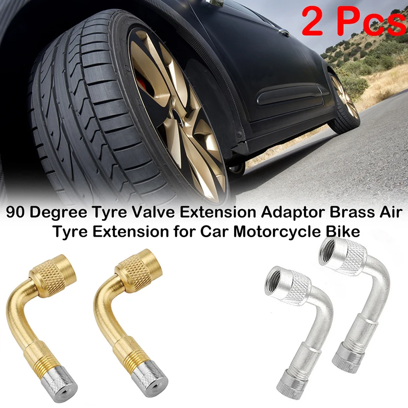 90 degree Brass Air Tyre Valve Extension Car Motorcycle Tire Adapter Wheel Stem Extender Accessories | Автомобили и мотоциклы