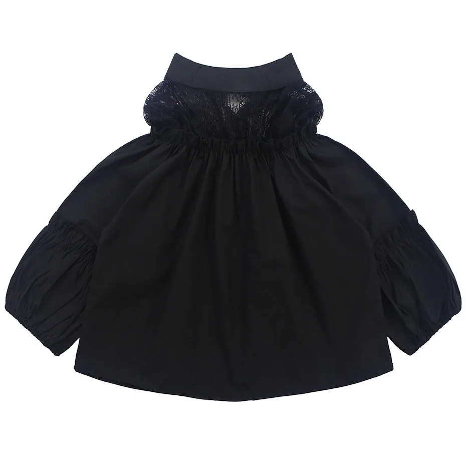 Белая блузка для девочек кружевные школьные рубашки с цветочным принтом