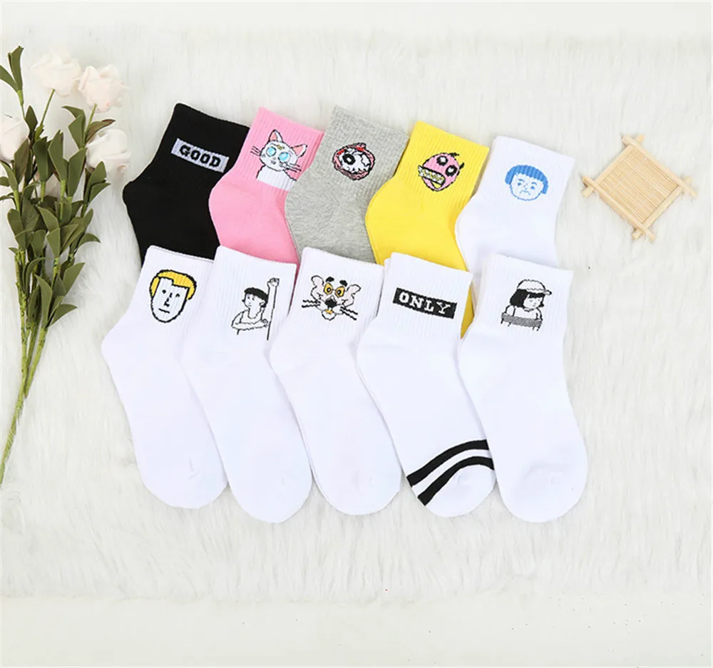 

Cute Socks Spring and Autumn Korean Cotton Funny Socks Harajuku Men and Women Couple Socks Wild Deodorant Tube Socks Kawaii
