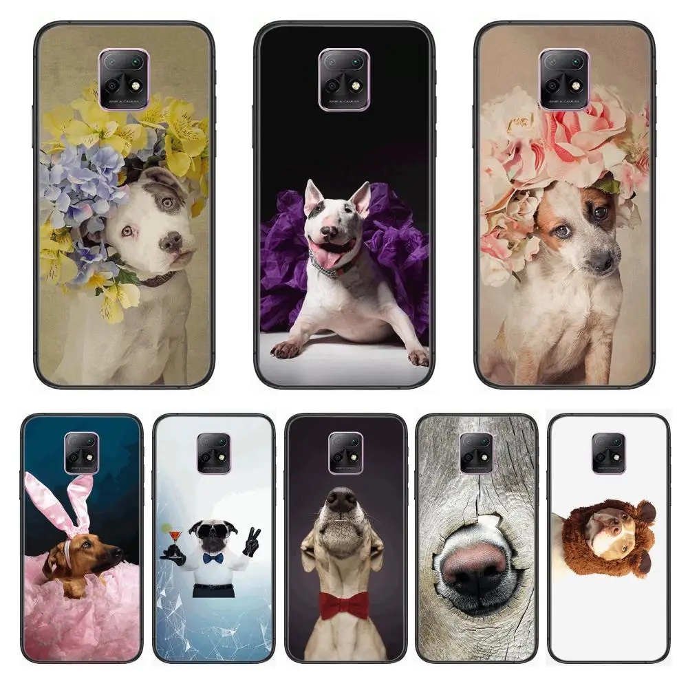 

Personality dress pet dog Fashionable and cute Phone Case For XiaoMi Redmi 10X 9 8 7 6 5 A Pro S2 K20 T 5G Y1 Anime Black Cover