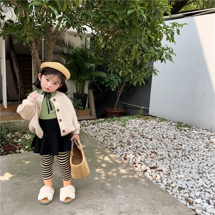 Осень зима Детский кардиган свитера Новинка 2019 года короткая куртка для девочек