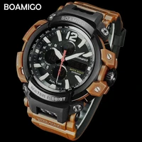 boamigo brand men sports digital analog watches mens led dual time clock water resistant shock wristwatches relogio masculino