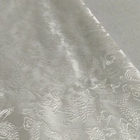 viaphil brand pretty white dragon brocade fabric jacquard apparel costume patchwork 50x72cm cloth dress upholstery furnishing