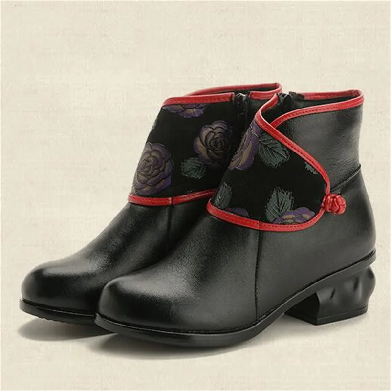 Модная женская обувь высокого качества сезон осень зима ботинки из натуральной