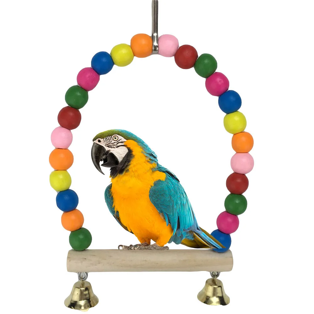 Плетеный абажур из натурального дерева попугаев качели игрушка жердочка для