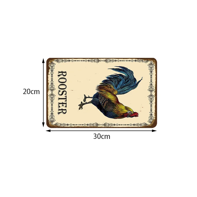 Оловянные знаки в виде яйца курицы винтажная искусственная табличка петух слон