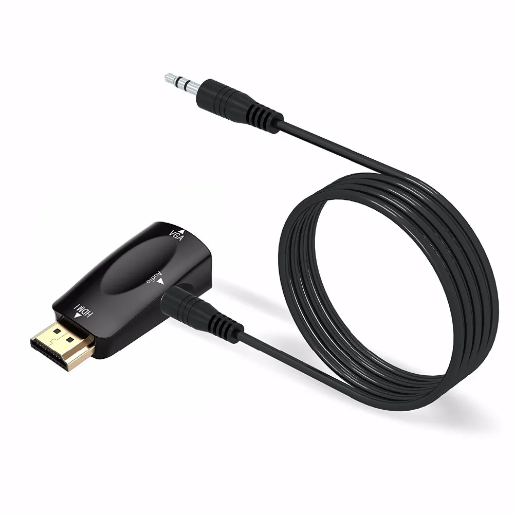 Адаптер 1080P HDMI совместимый с VGA кабель преобразователя цифрового сигнала в