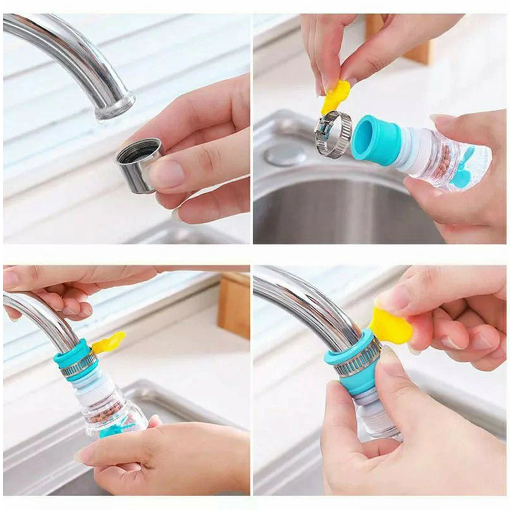 Kitchen Faucet Accessory Splash-Proof Water-Saving Water Purification Filter Retractable On Mixer Nozzles | Обустройство дома