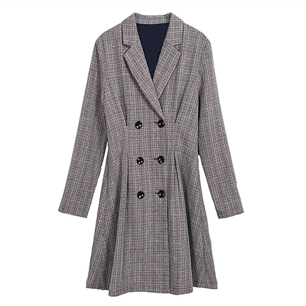 

2020 Autumn Winter New French Design Skirt Temperament Celebrity Waist Plaid Suit Dress Women Summer Fashion Clothing