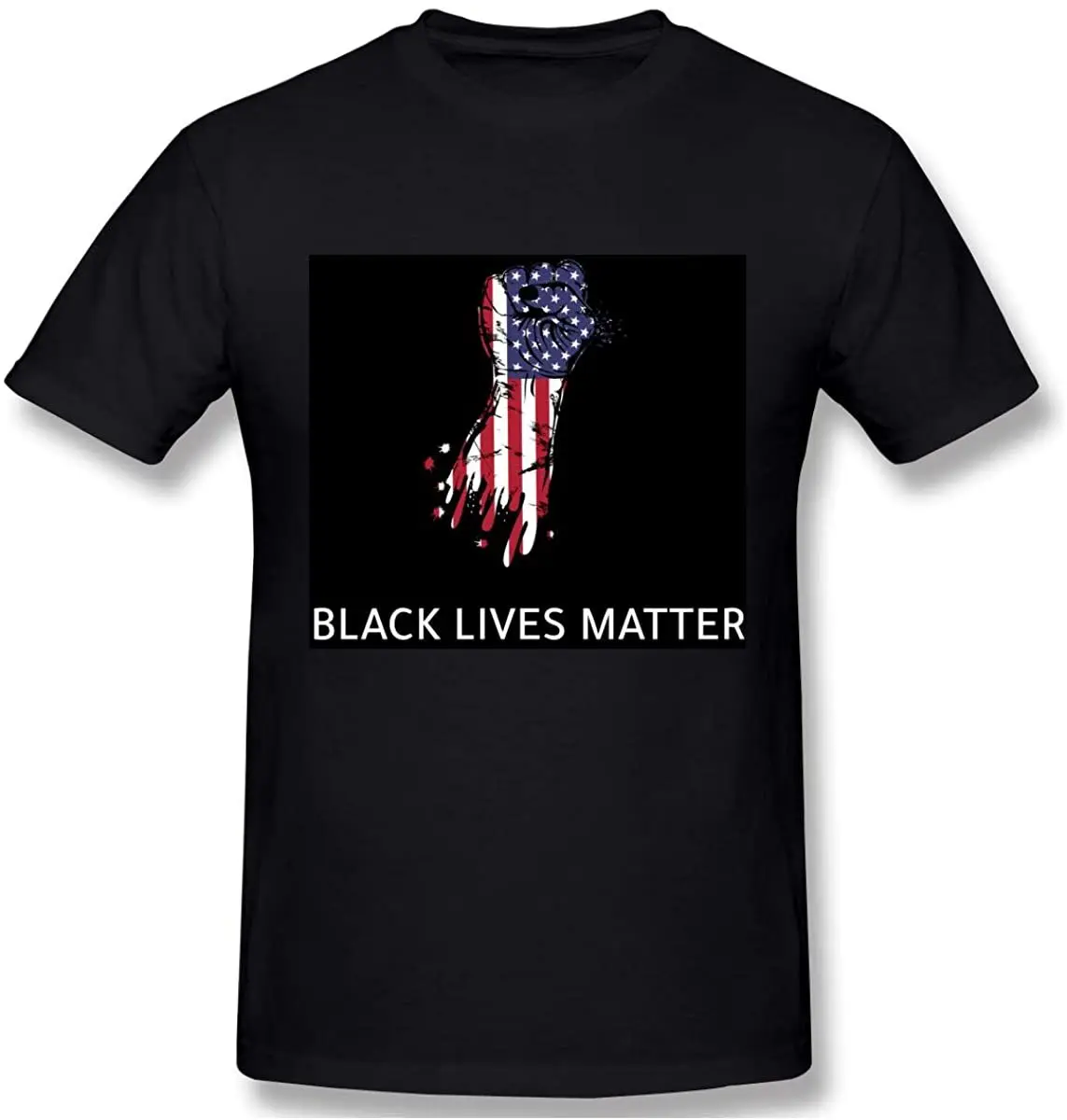 

Black Lives Matter Men Short Sleeve Round Collar Casual Graphic T-Shirt Tops Breathable Pure Cotton Tees