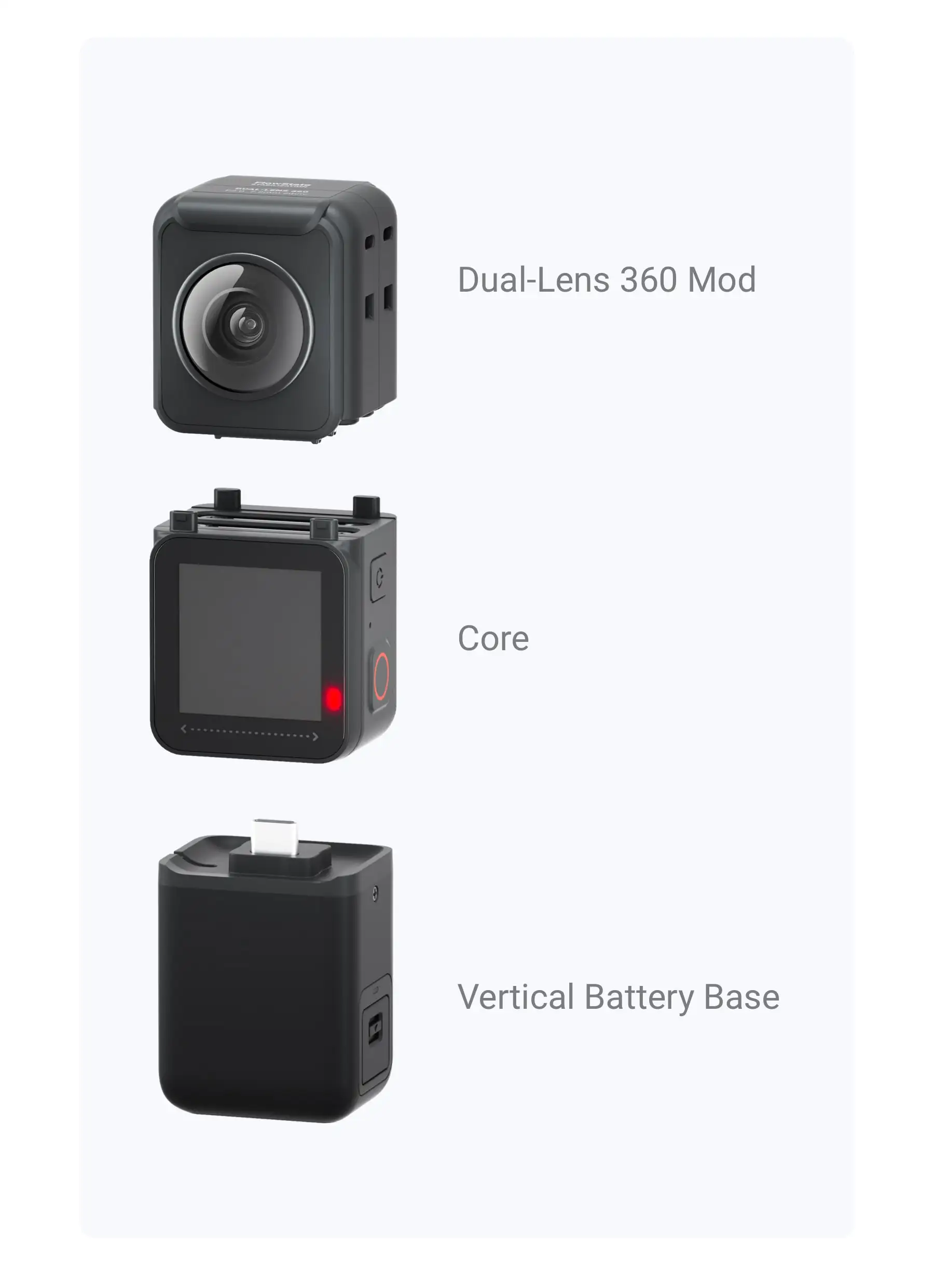 Чехол для Insta360 ONE R вертикальный с двумя объективами аккумулятора 360 аксессуары One