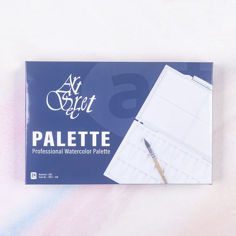

Artsecret Leak-Proof 24 Grid Moisturizing ABS Palette-Peel-Off Palette Foldable Travel Paint Palette Box Art Supplies