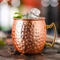 moscow mule cup 4pcsset creative coffee mug %e2%80%8bstainless steel copper plated hammer cup beer mug cocktail glasses bar drinkware